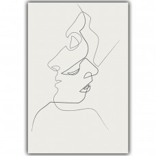 Unframed Abstract Kiss White&Black Simple Style Canvas Prints Painting Wall Art Picture Require a Frame   